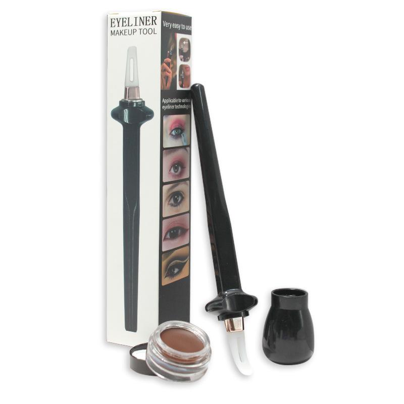 Silicone Eyeliner Brush Waterproof Non-smudge Eyeliner Auxiliary Tool Eyeliner brown gel чёрный