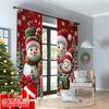 2D Flat Printing 2pcs Merry Christmas Curtains Snowman1 Machine Washable Polyester Without Electricity Birthday Party Use for