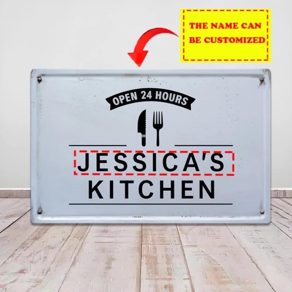 Custom Personalized Metal Tin Sign Text Wall Decor Kitchen Garage Man Cave
