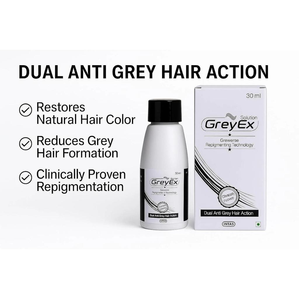 Greyex Greyverse Rapigmenting Technology Dual Anti Grey Hair Solution - 30 Ml...