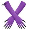 Elastic Polyester Costume Gloves 1 Pair Halloween Ghost Claw Gloves, Long Fingernail Witch Scary Cosplay Handwear Accessory, Dark Party Performance