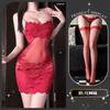 Sex underwear sexy temptation perspective mesh embroidery lace splicing suspender skirt women's nightdress