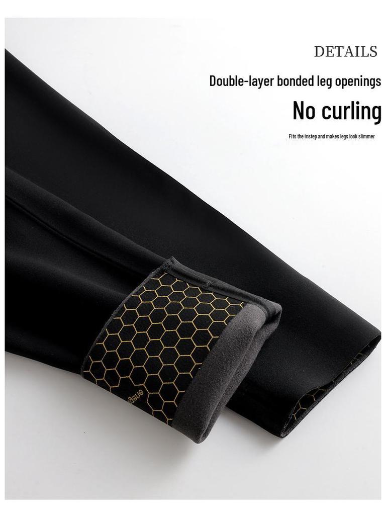 High-Waist Fleece Lined Shark Pants for Women - Autumn/Winter Tummy Control Leggings with No Awkward Lines.