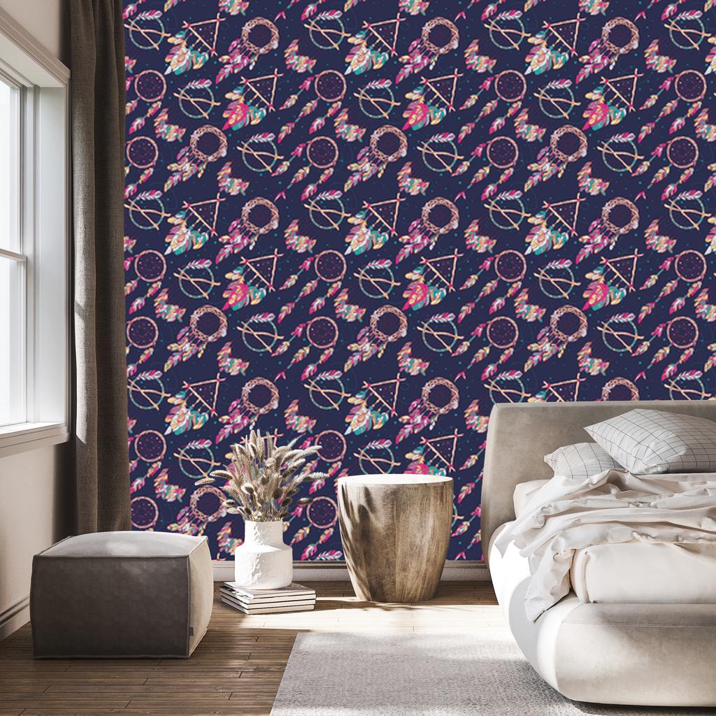 Colorful Dreamcatchers Wallpaper for Living Room and Bedroom 50x1000