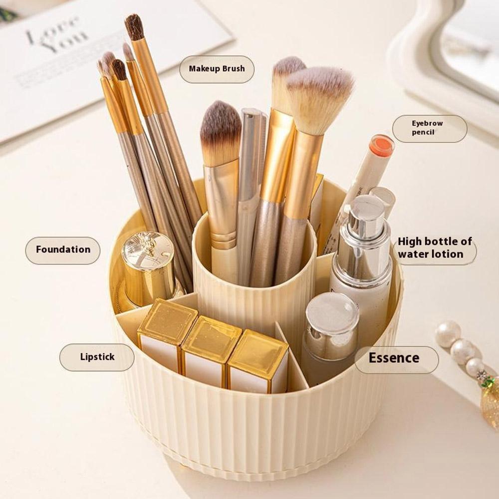 Rotating Cosmetic Organizer Makeup Brush Eyebrow Pencil Holder Desktop Storage Container