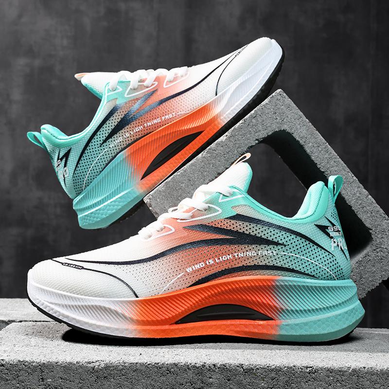 Running Shoes Men Fashion Trendy Mesh Outdoor Sports Training Competition Jogging Shoes Lightweight Flat Lace-up Sneakers Man