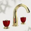 Widespread Basin Faucets Brass Luxury Gold Bathroom Faucet Sink Faucets 3 Hole Lavotory Faucet Hot Cold Basin Faucet Water Tap