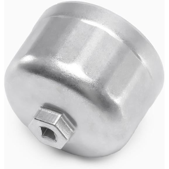 86.4Mm 16Flutes Oil Filter Cap Wrench Removal Tool Socket For BMW Engines/For Volvo With 86Mm Filter Housing Caps, Silver Heavy-Duty Aluminum