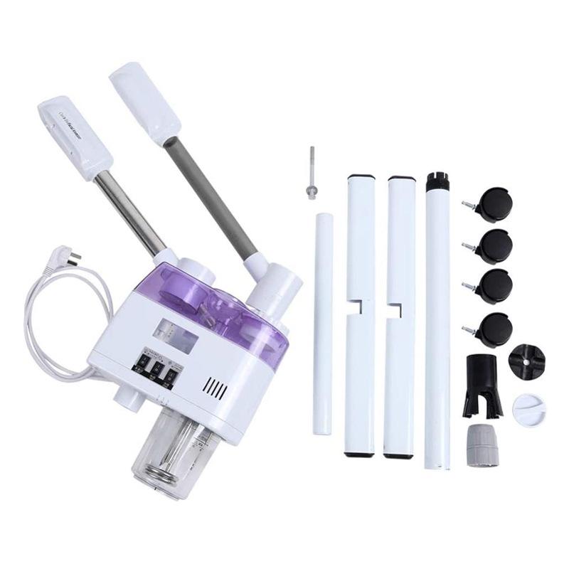 Doppelrohr Gesichtsbedampfer & Feuchtigkeitsspender: Kalt-/Heißnebel Sauerstoffinjektor für die häusliche Schönheitspflege.