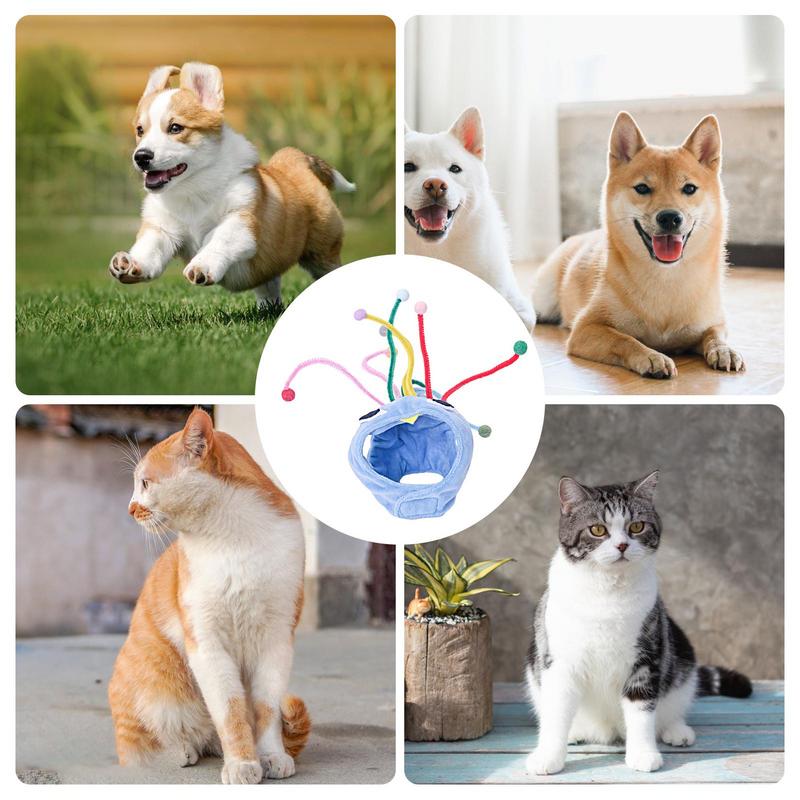 Pet Hat Cotton Plush Dog Headwear Funny Pet Costume Hat Soft Cozy Cat Headgear Puppy Headwear For Autumn And Winter