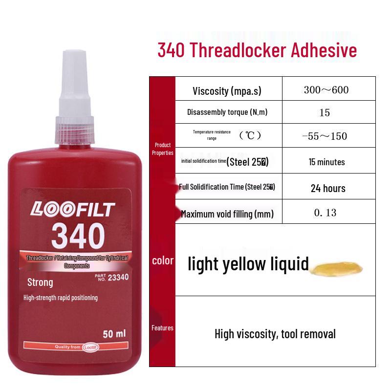 243 High-Temperature Threadlocker: Medium-High Strength Metal Anaerobic Sealant Adhesive for Anti-Loosening Screw Fastening
