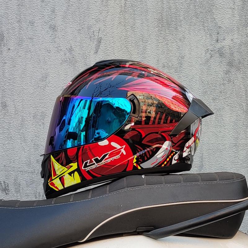Motorcycle Helmet Men and Women Double Lens Party Sports Car Helmet New National Standard Four Seasons Personalized Bluetooth