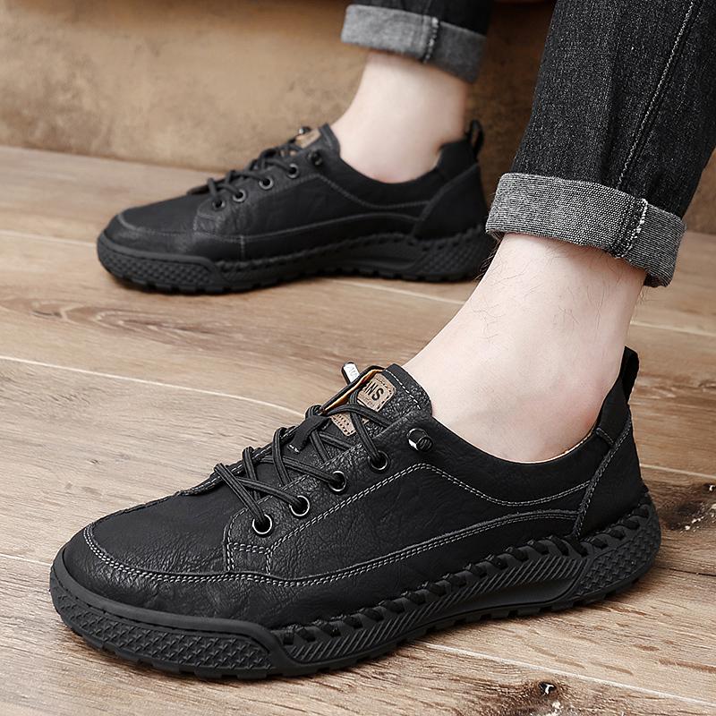 New Handmade Male Rubber Shoes Handmade Breathable Walking Shoes Outdoor Shoes Wear-resistant Men Trekking Hunting Sneakers