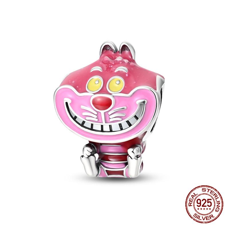 Tree Spirit Cheshire Cat Stitch Bead Giant Dumbo charms plata de ley 925 original Fit Bracelet DIY Jewelry Making Women's Gift