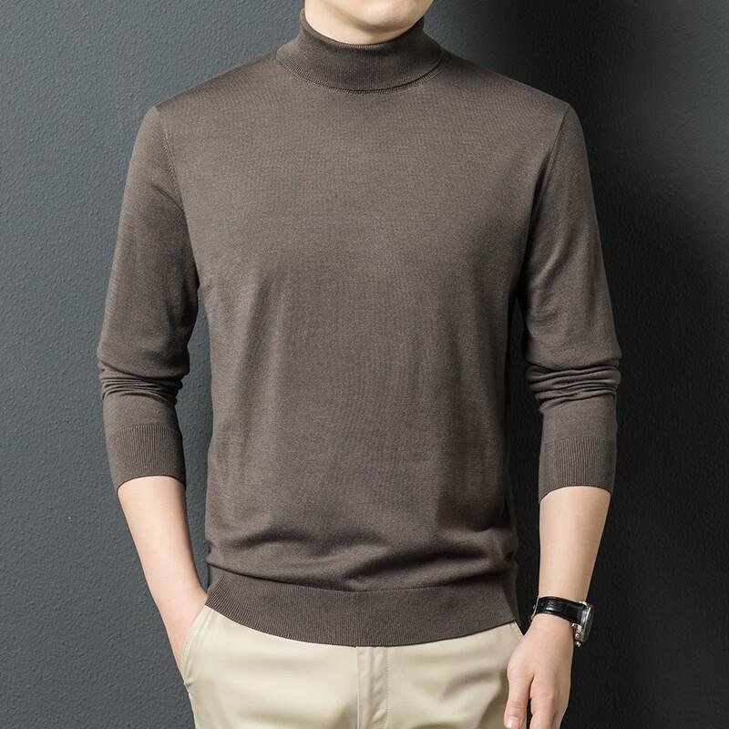 Men's Merino Wool Blend Half-Turtleneck Knitted Shirt