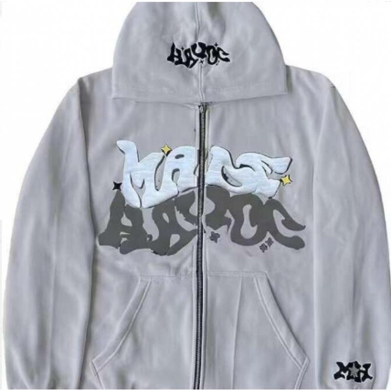 2025 Y2K Gothic Punk Hip Hop Digital Print Zipper Hoodie