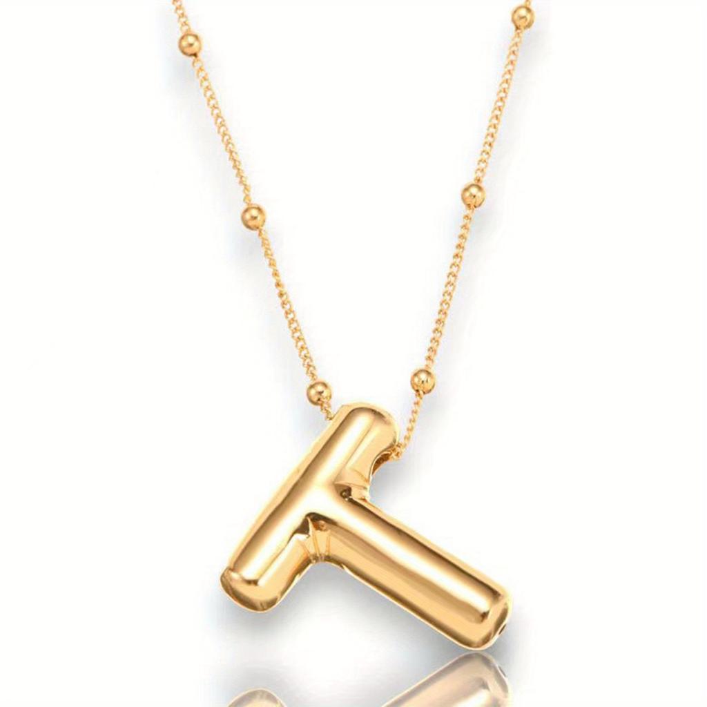 Glossy English Letter Copper Pendant Necklace Jewelry 26 Letter Special Gifts For Women