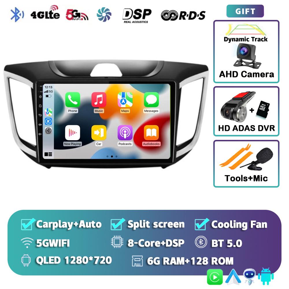 Android 14 Carplay Car Radio For Hyundai Creta ix25 2015-2019 Navigation GPS Multimidia Video Player 2din Head Unit Stereo