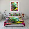 3pcs Peacock Rose Pattern 1 Duvet Cover+ 2 Pillowcases,Fashionable and soft Bedding set, Skin-Friendly, Suitable for Bedrooms
