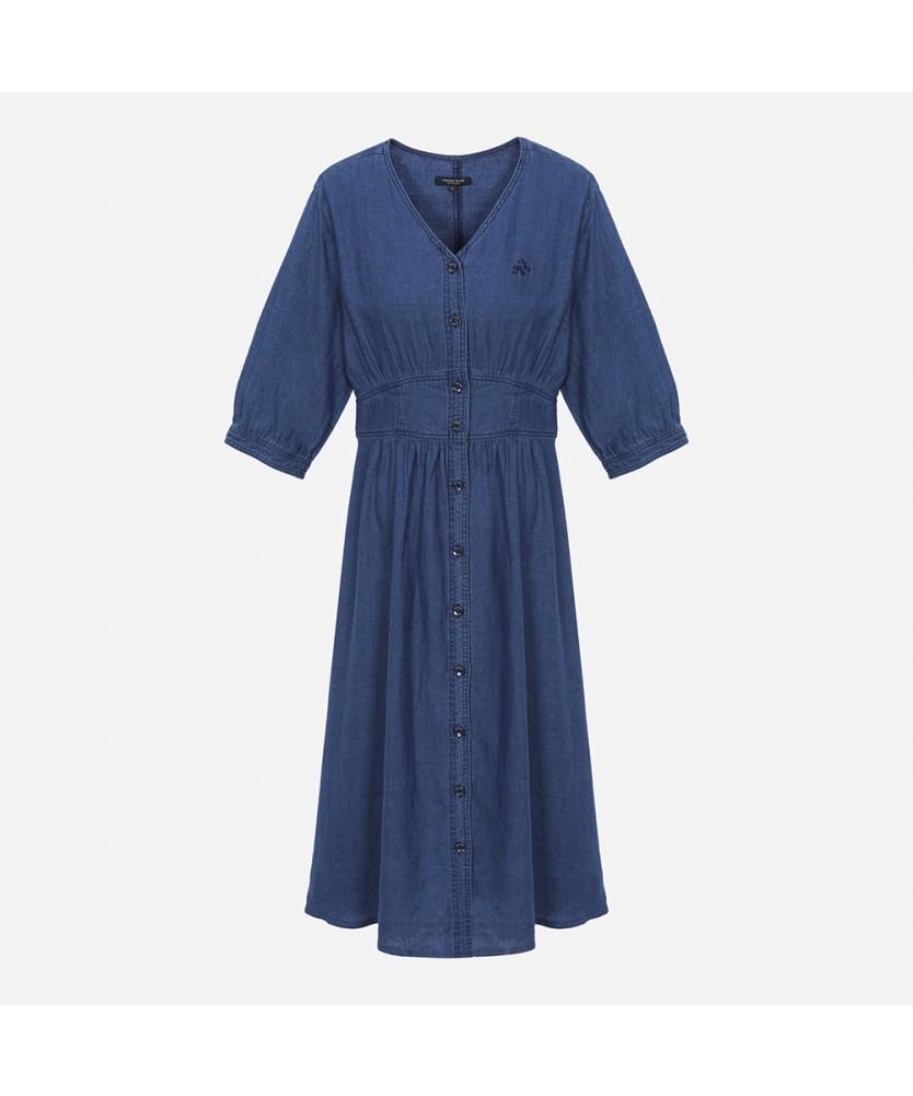 THURSDAY ISLAND V-Neck Full Open Denim Dress_T254Mop280W