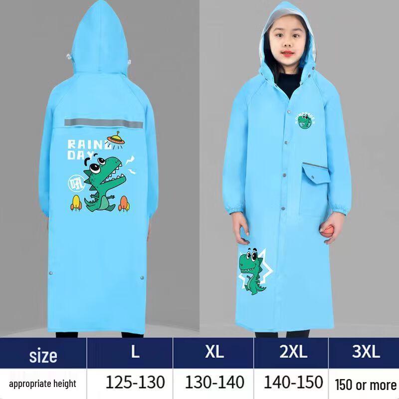 Puyuan Kids Dinosaur Raincoat with Backpack Slot 3XL (150-165cm)
