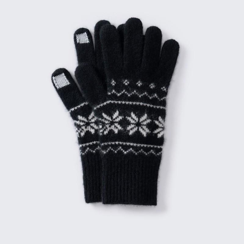100% Cashmere Knitted Fingerless Gloves Men Women Warm Winter Driving Touchscreen Compatible