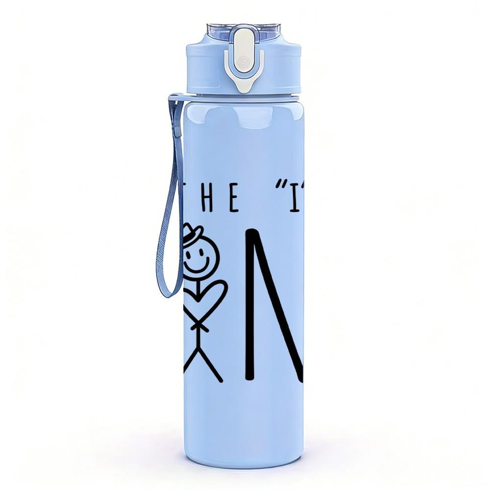 1PC Be The T In Kind Quote Pattern 750ml Color Plastic Sports Water Bottle Leakproof Flip Straw Lid Suitable for Sports Office Home Use