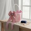 Wedding Flower Girl RibbonTrimmed Basket Decoration Satin Romantic Design