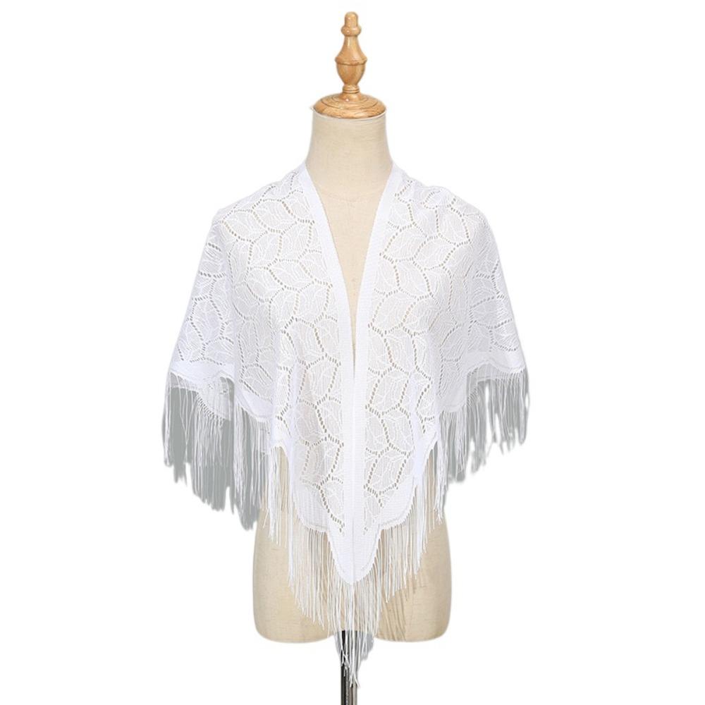 

Polyester Evening Prom Cape Hollow Tulle Shawl Fashion Scarf Women Shawl for Party Style 2