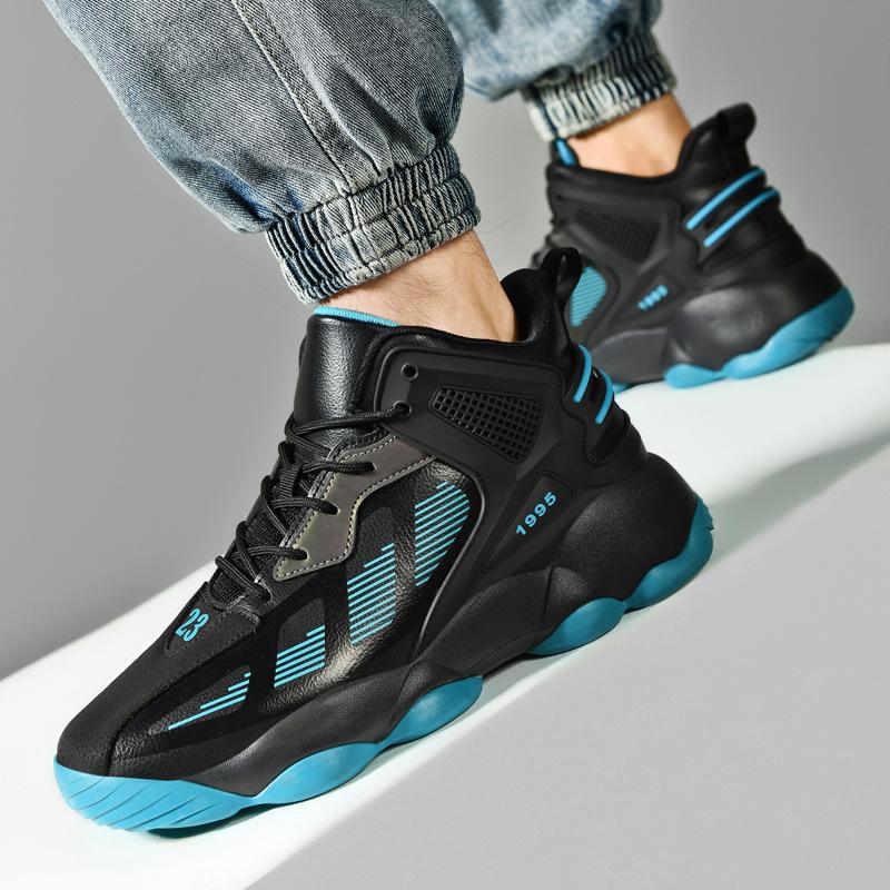 A 2025 live broadcast autumn high-top men's shoes lightweight sports running shoes men's actual basketball shoes dad shoes