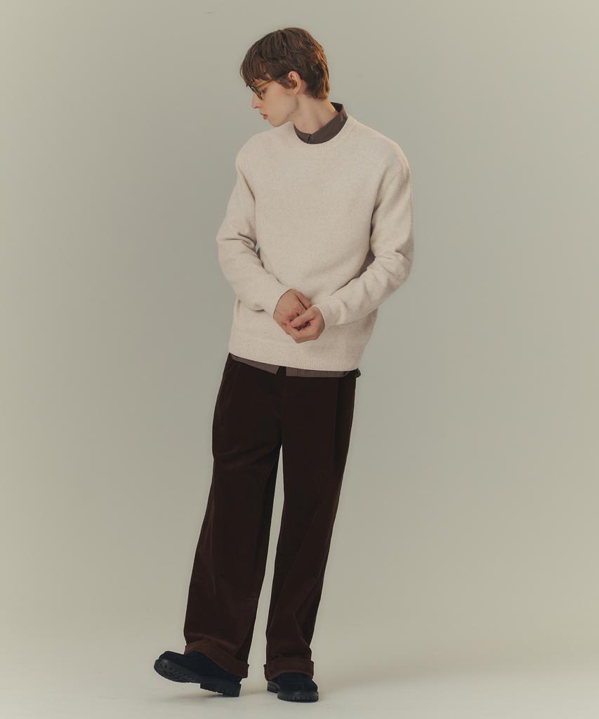MINDBRIDGE [Air Wool] Alpaca Round Semi-Overfit Knit - 5 Colors