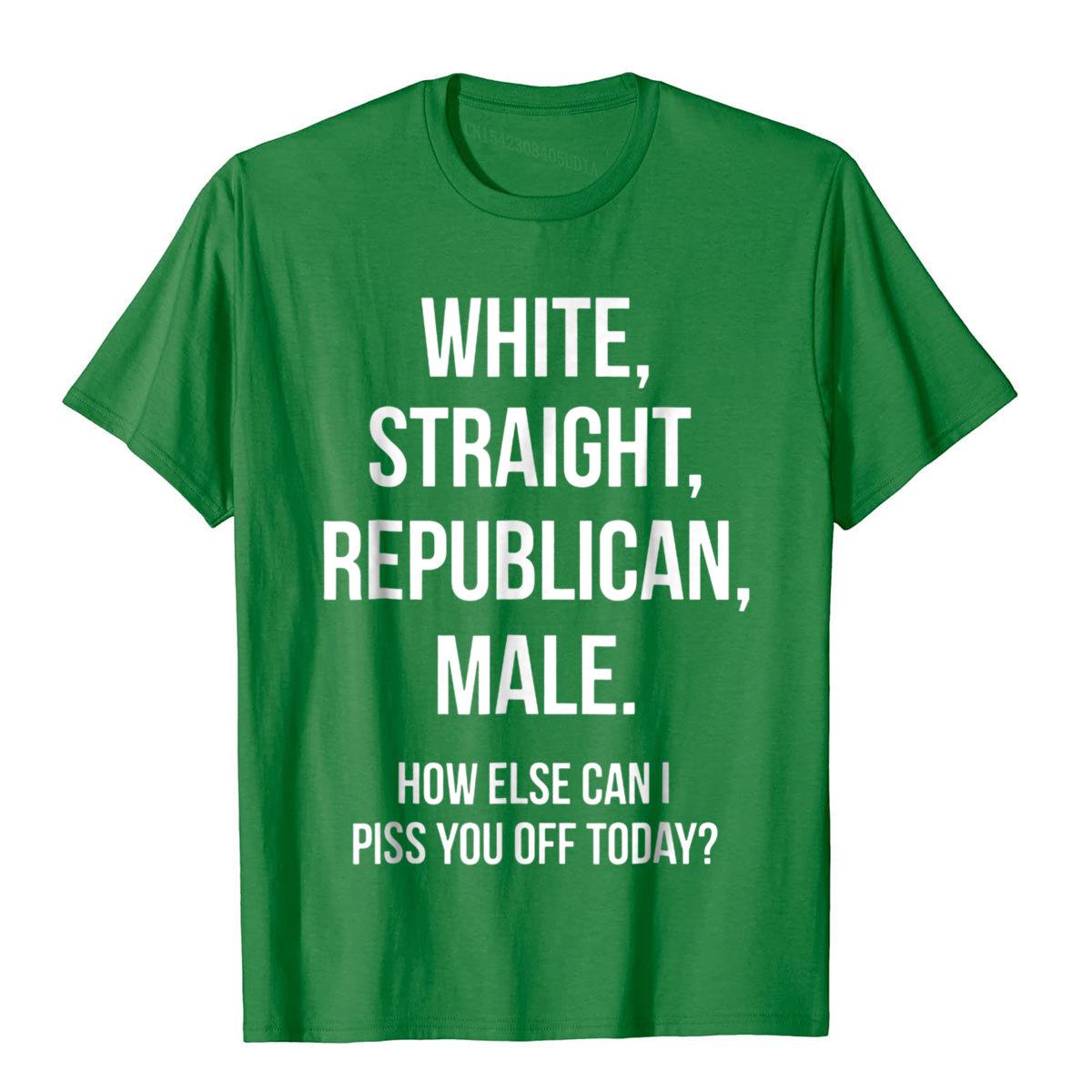 

White Straight Republican Male Funny Republican T-Shirt Printed On Cotton Mens Tops & Tees Cartoon Brand T Shirt 3XL