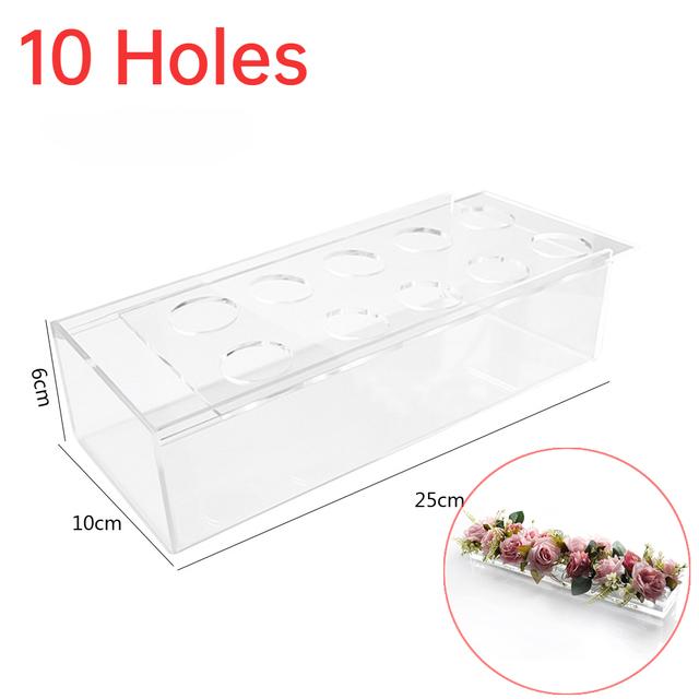 Rectangular Vase, Rose Vase, Transparent Acrylic Flower Vase, Wedding Banquet Table, Flower Center Piece, Modern Low Flower Vase