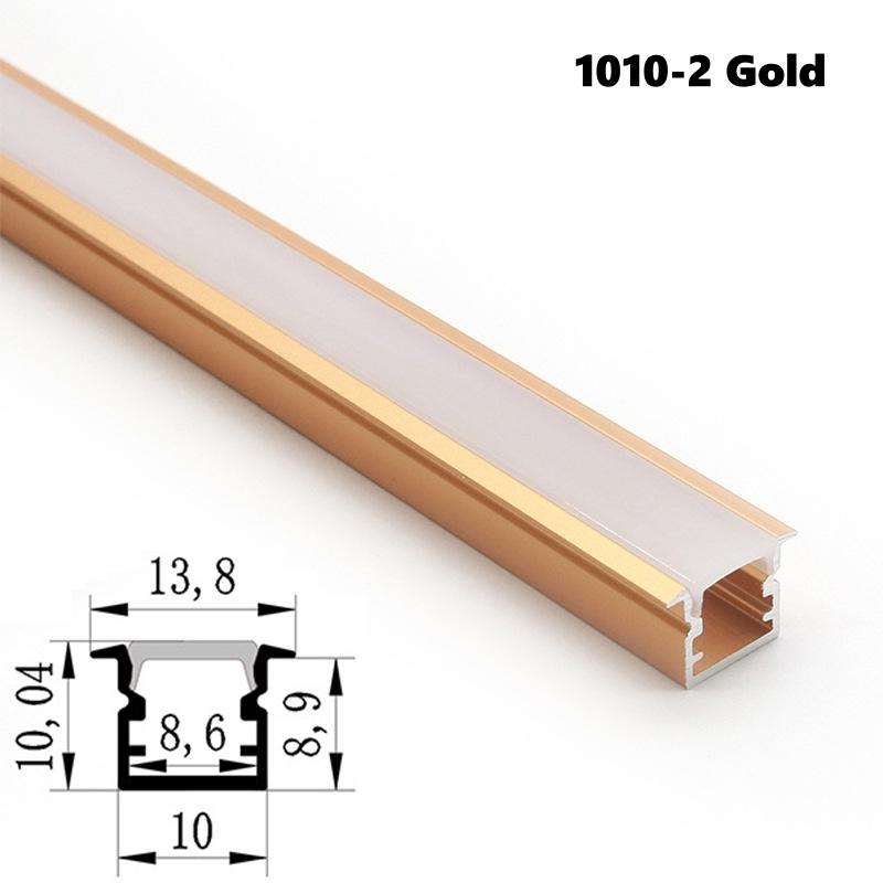 0.5/1m Rose Gold U/W Style LED Aluminum Profile Milky Cover Bar Lamp Cabinet Closet Background Corridor Decor Linear Strip Light