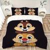 3pcs Good Brothers Chip & Dale Design Quilt Cover Set (1 Quilt Cover + 2 Pillowcases Without Pillow Core), High-Definition Printing for Home and