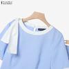 ZANZEA Women Short Sleeve Blouse and Long Skirts Elegant Casual Two Piece Suit Sets