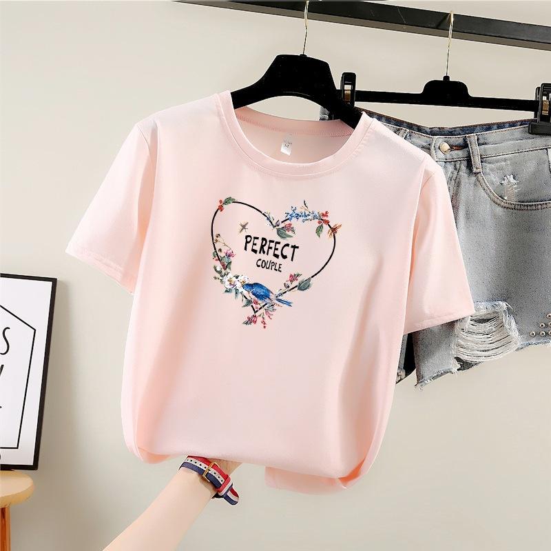 Camiseta de manga corta con cuello redondo para mujer, verano 2025