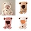Machine Washable Plush Earflap Cap For Toddlers Kids Cute Bear Decor Thicken Fit