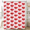 Love You Printed Shower Curtain Red Heart Balloons Pink Background 180x240cm Home Decor Bathroom Accessories Free Shipping