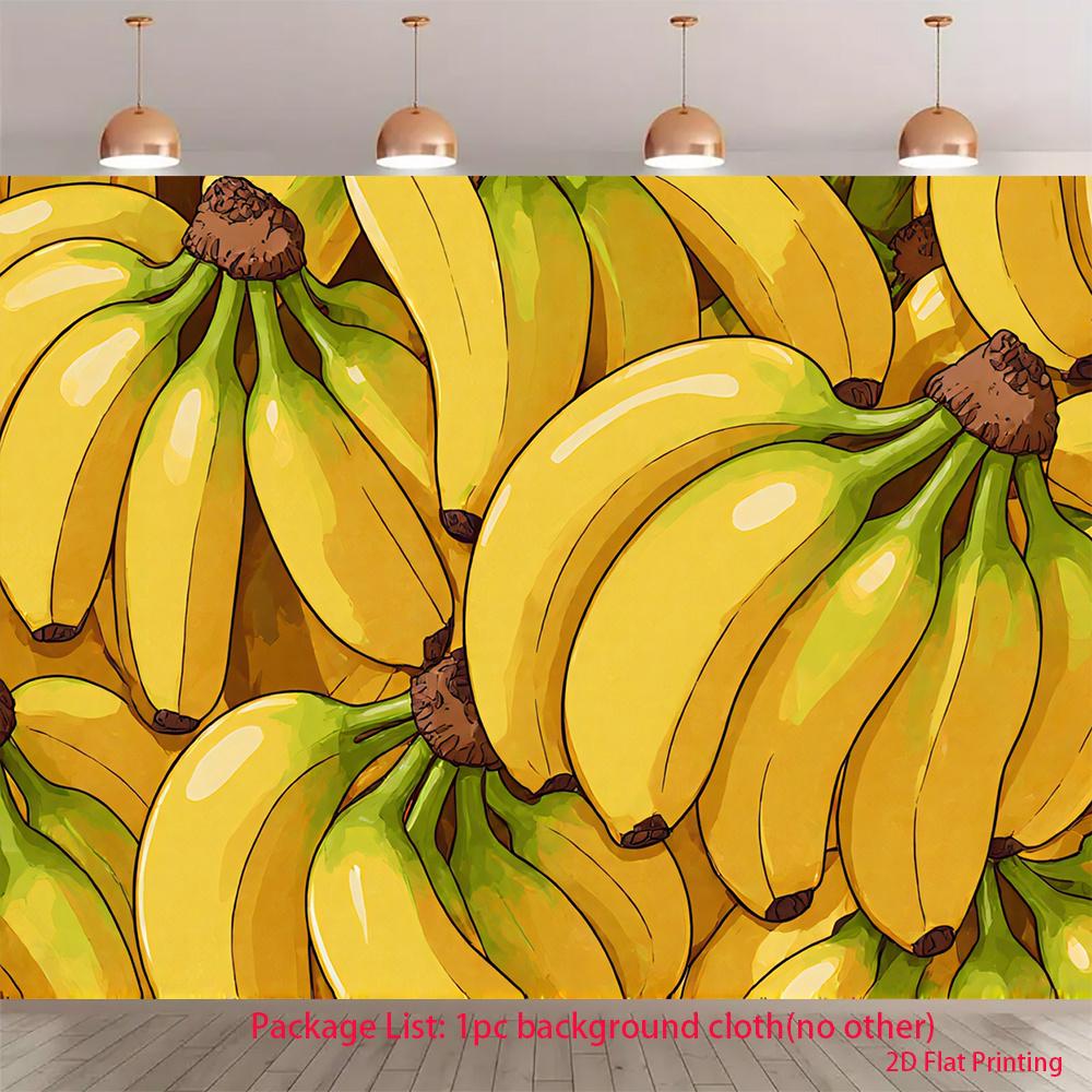2D plane bright yellow banana background fabric suitable for party decoration room decoration polyester fiber