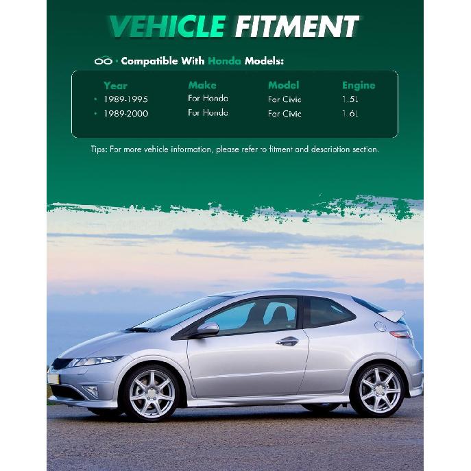 SCITOO Door Handle Window Crank Handle Front Rear Interior Driver Left Passenger Right Side Black Compatible with 1989-2000 for Honda for Civic, 4pcs