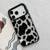 Cow patterned mirror phone case suitable for iPhone 17 16 15 14 13 12 11 Pro/Max/Plus anti drop and shockproof back cover