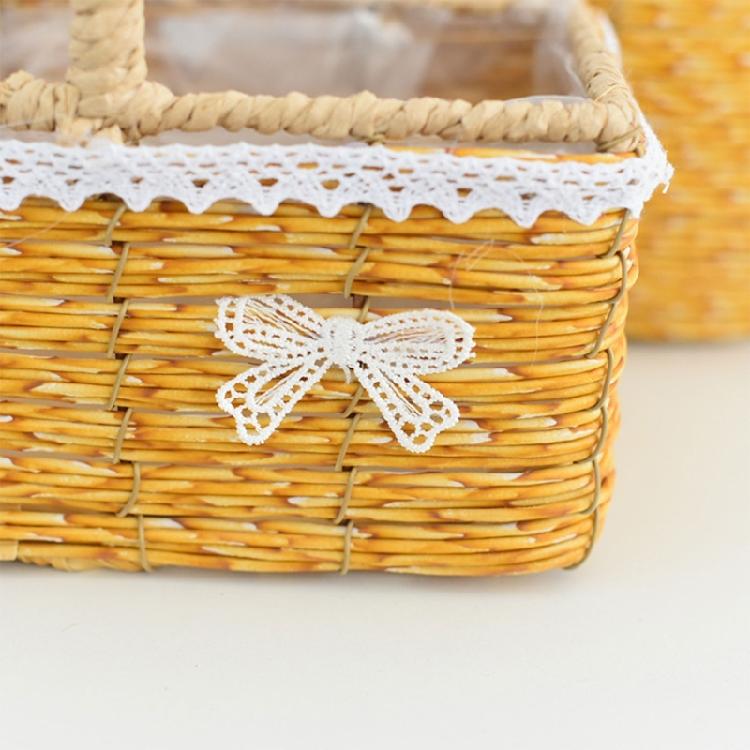 Tote Flower Basket with Handle Multifunction Home Festival Wedding Party