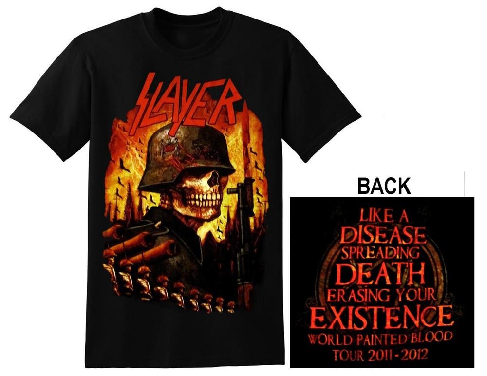 SLAYER CD LGO World Painted Blood INVASION Официальная двусторонняя футболка РАЗМЕР S Новая oop Унисекс Футболка M