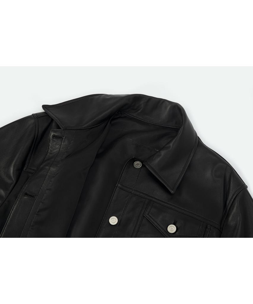 Bttb Real Leather Butt Jacket (Deep Black)