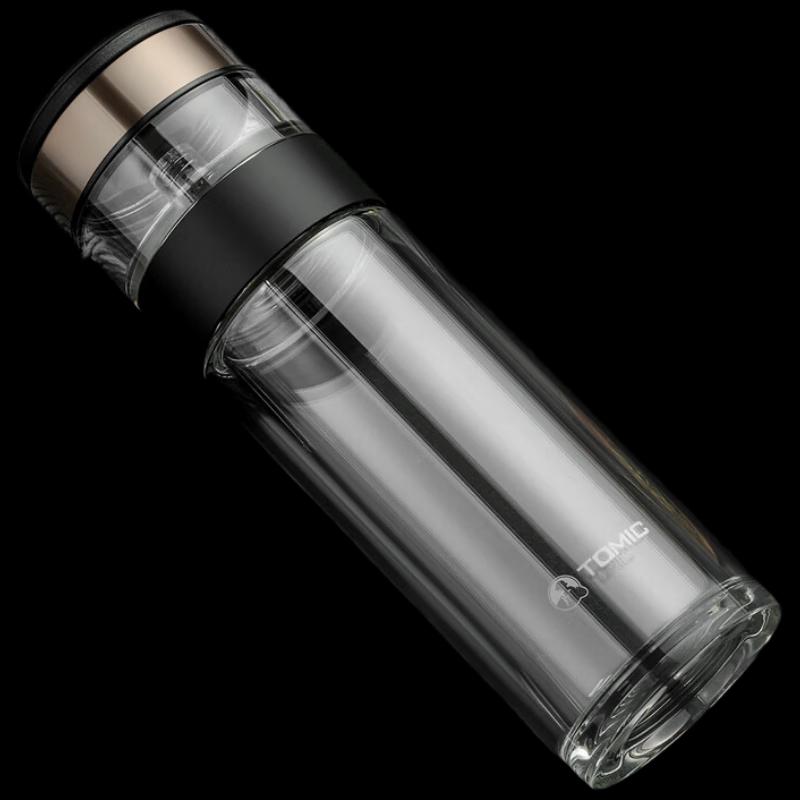 TOMIC Double-Layer Glass Tea Cup