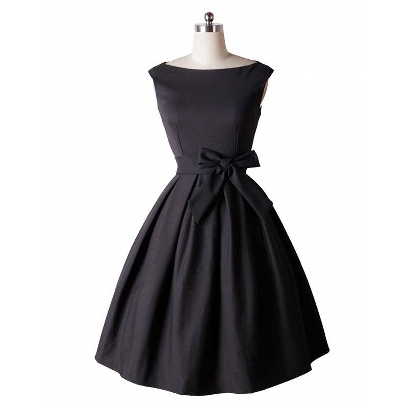 Amazon Summer Europe Women s Clothing Hepburn Style Sleeveless Elegant Short Small Black Dress Small Dress Retro Dress S