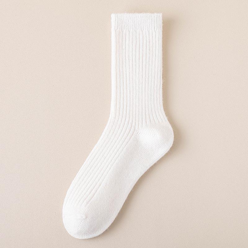 Melaude Women's Wool Knee-High Socks - Spring & Autumn Style, Thickened Double-Needle, Plus Velvet, Warm Postpartum Socks