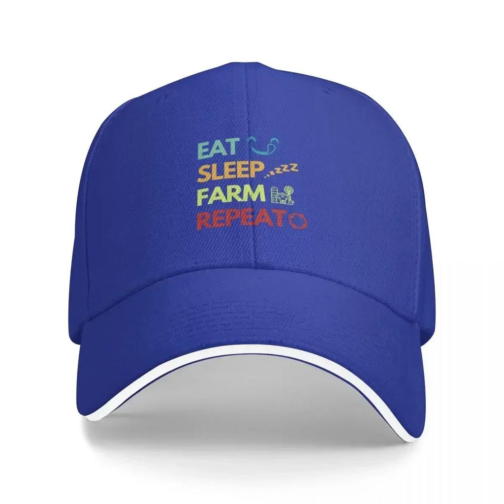 Eat sleep farm repeat  Farm quote Baseball Cap tea Hat Bobble Hat Unisexs Caps Womens