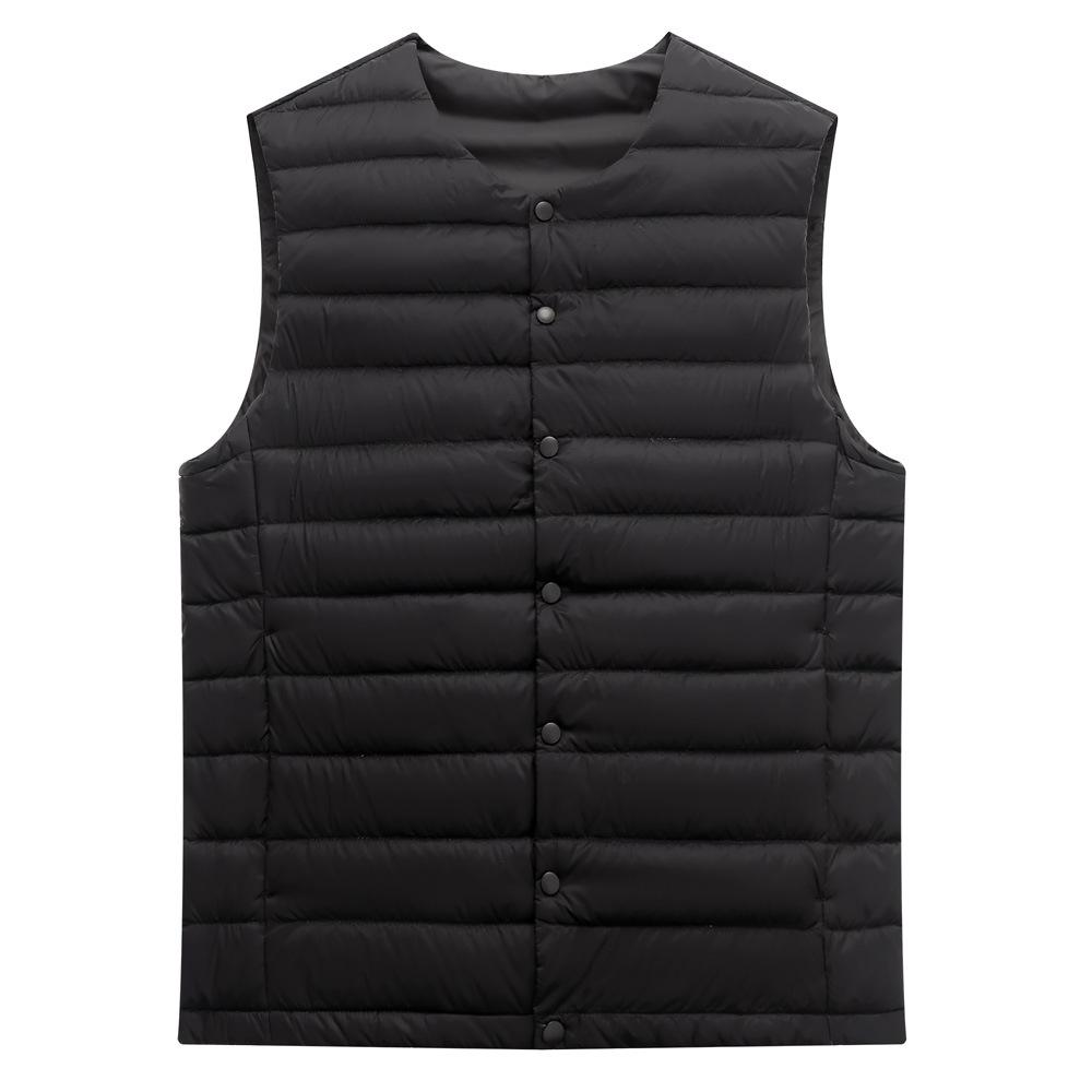 

Зимний легкий белый пуховый теплый жилет мужской большого размера без воротника короткий пуховый жилет пальто 5XL